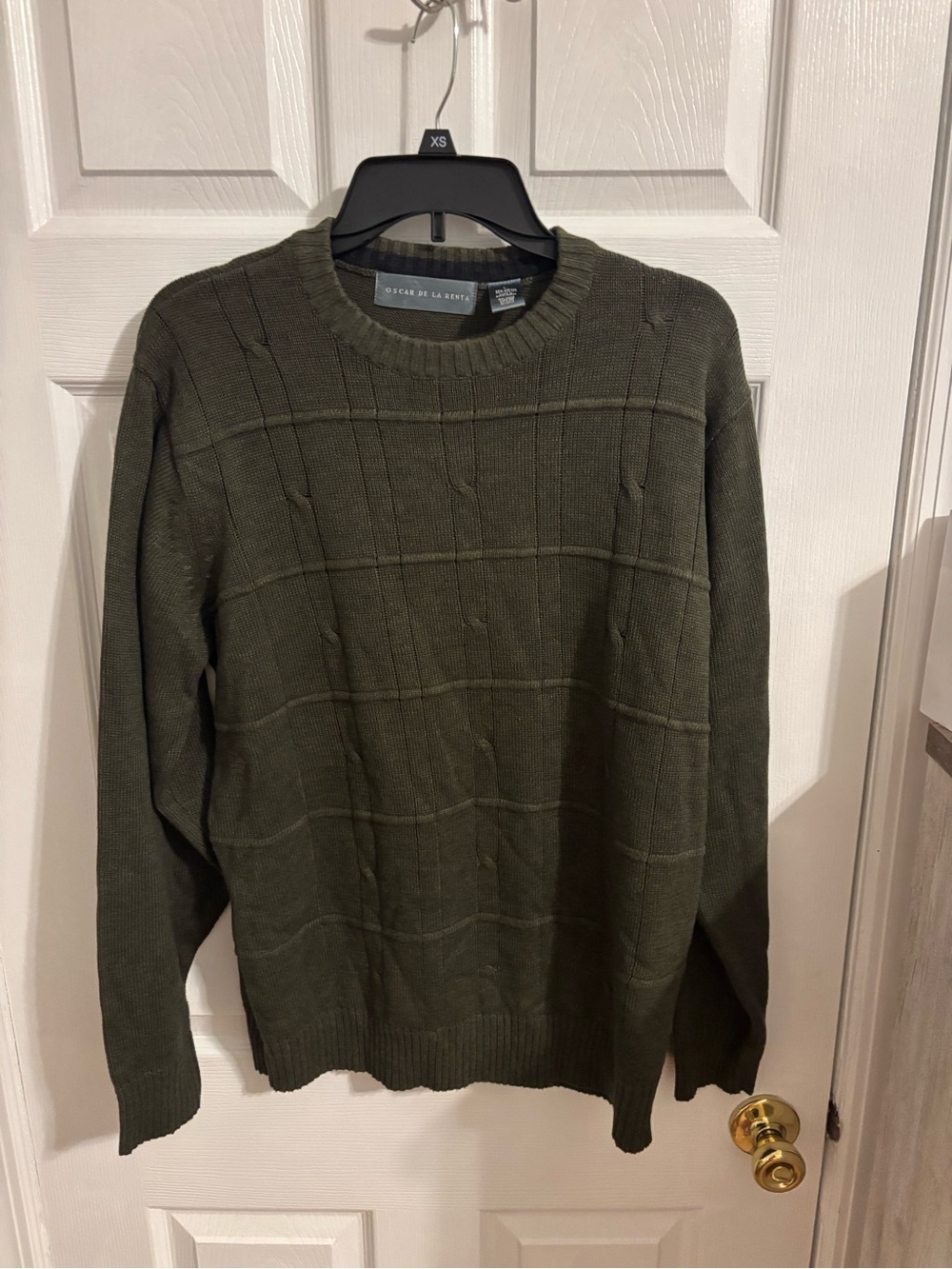 Oscar de la Renta Olive Green Crewneck Sweater - Men
